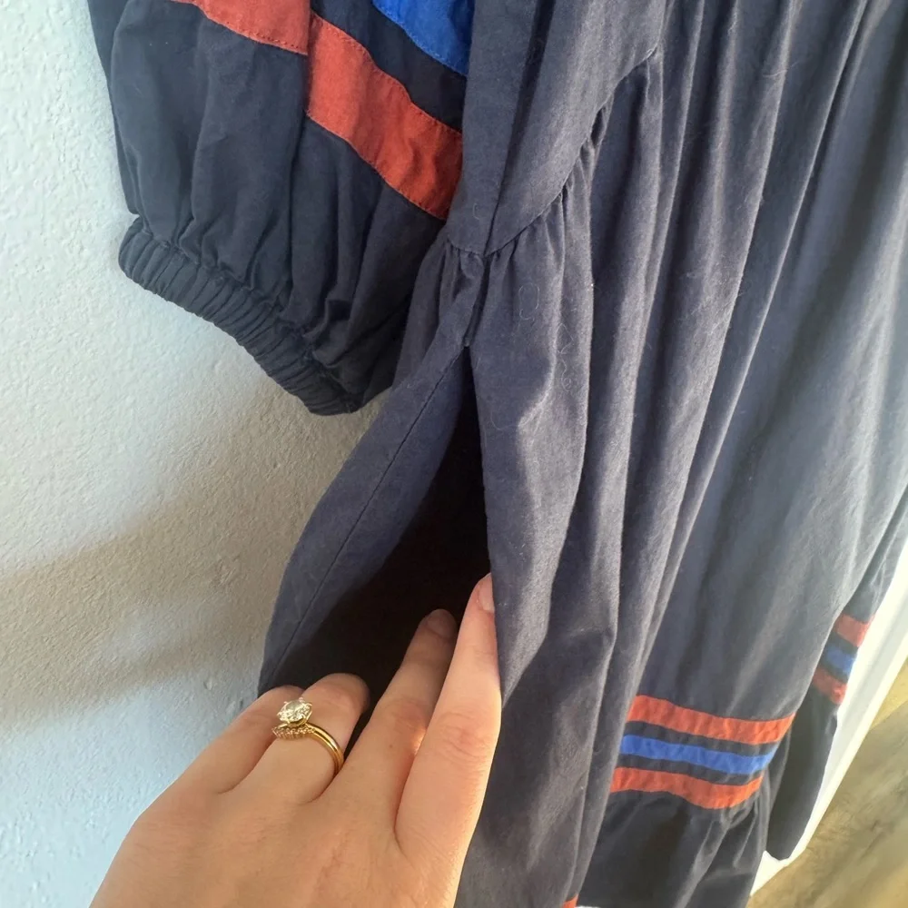 Sundry Navy Dress with Stripes, 100% Cotton - Picture 6 of 7